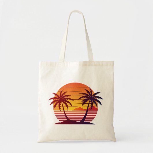 Zonsondergang met palmbomen Vector-98803 Tote Bag (Voorkant)