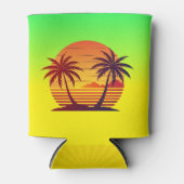 Zonsondergang met palmbomen Vector Blikjeskoeler (Voorkant)