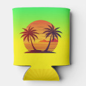 Zonsondergang met palmbomen Vector Blikjeskoeler (Achterkant)