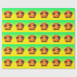 Zonsondergang met palmbomen Vector Cadeaupapier