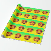 Zonsondergang met palmbomen Vector Cadeaupapier (Uitgerold)