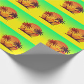 Zonsondergang met palmbomen Vector Cadeaupapier (Hoek)