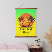 Zonsondergang met palmbomen Vector Hangend Wandkleed (Slaapkamer)