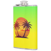 Zonsondergang met palmbomen Vector Heupfles (Links)