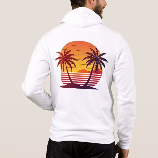 Zonsondergang met palmbomen Vector Hoodie (Achterkant)