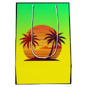 Zonsondergang met palmbomen Vector Medium Cadeauzakje (Achterkant)