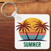 Zonsondergang met palmbomen Vector Sleutelhanger (Voorkant)