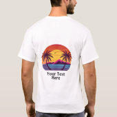 Zonsondergang met palmbomen Vector T-shirt (Achterkant)