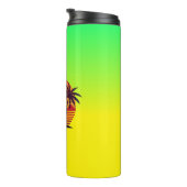 Zonsondergang met palmbomen Vector Thermosbeker (Geroteerd rechts)