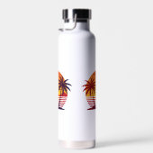 Zonsondergang met palmbomen Vector Waterfles (Rechts)
