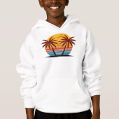 Zonsondergang Met Palmboom Vector (Voorkant)