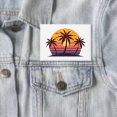 Zonsondergang Met Palmboom Vector Button (Insitu)
