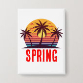 Zonsondergang Met Palmboom Vector Button (Voorkant)