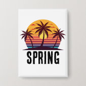 Zonsondergang Met Palmboom Vector Button (Voorkant)