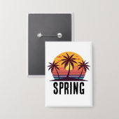 Zonsondergang Met Palmboom Vector Button (Voorkant / Achterkant)