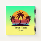 Zonsondergang Met Palmboom Vector Notitieboek (Achterkant)