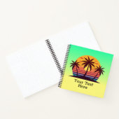 Zonsondergang Met Palmboom Vector Notitieboek (Binnen)