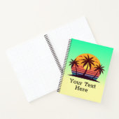 Zonsondergang Met Palmboom Vector Notitieboek (Binnen)