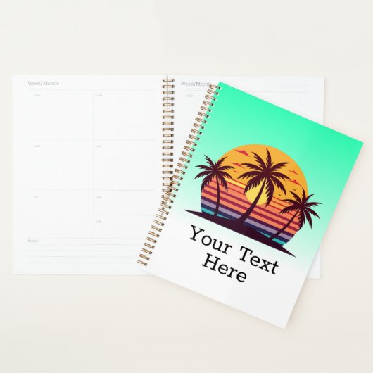 Zonsondergang Met Palmboom Vector Planner (Display)