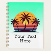 Zonsondergang Met Palmboom Vector Planner (Voorkant)