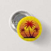 Zonsondergang Met Palmboom Vector Ronde Button 3,2 Cm (Voorkant /achterkant)