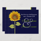 Zonsondergang met stippen 3 bruiloft kaart (Voorkant / Achterkant)