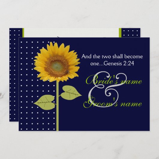 Zonsondergang met stippen 3 bruiloft kaart (Voorkant / Achterkant)