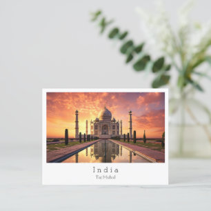 Zonsondergang met Taj Mahal Agra, India Briefkaart