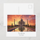 Zonsondergang met Taj Mahal Agra, India Briefkaart (Voorkant / Achterkant)