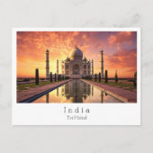 Zonsondergang met Taj Mahal Agra, India Briefkaart (Voorkant)