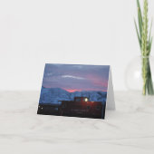 zonsondergang met trein bedankkaart (Voorkant)