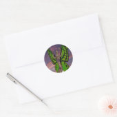 Zonsondergang met vlinder ronde sticker (Envelop)