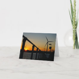 Zonsondergang met windmolen, Rustgevend relaxt. Bedankkaart