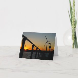 Zonsondergang met windmolen, Rustgevend relaxt. Bedankkaart