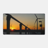 Zonsondergang met windmolen, Rustgevend relaxt. Bureaumat (Voorkant)