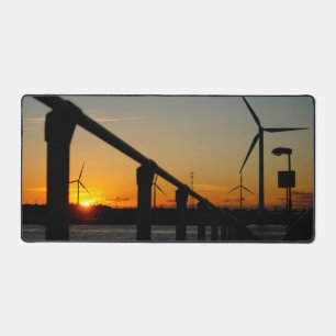 Zonsondergang met windmolen, Rustgevend relaxt. Bureaumat