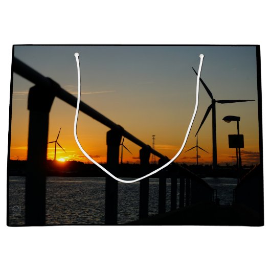 Zonsondergang met windmolen, Rustgevend relaxt. Groot Cadeauzakje (Voorkant)