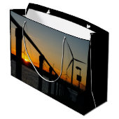 Zonsondergang met windmolen, Rustgevend relaxt. Groot Cadeauzakje (Achterkant Gekanteld)