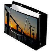 Zonsondergang met windmolen, Rustgevend relaxt. Groot Cadeauzakje (Voorkant Gekanteld)