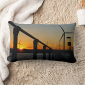 Zonsondergang met windmolen, Rustgevend relaxt. Kussen (Deken)