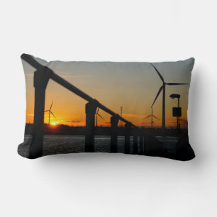 Zonsondergang met windmolen, Rustgevend relaxt. Kussen