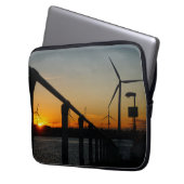 Zonsondergang met windmolen, Rustgevend relaxt. Laptop Sleeve (Voorkant Links)