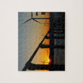Zonsondergang met windmolen, Rustgevend relaxt. Legpuzzel (Verticaal)