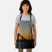 Zonsondergang met windmolen, Rustgevend relaxt. Schort (Insitu)