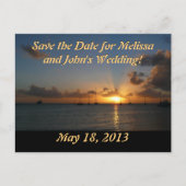 Zonsondergang met zeilboten Briefkaart (Voorkant)