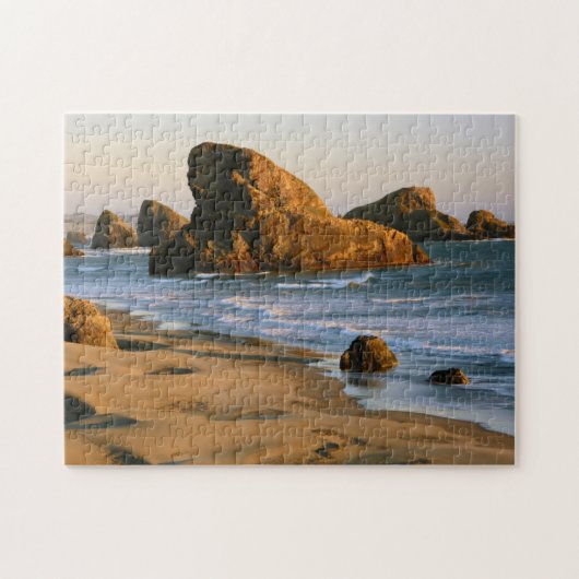 Zonsondergang, Meyers Beach, Oregon, VS Legpuzzel (Horizontaal)