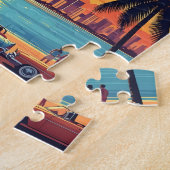 Zonsondergang Miami Skyline Legpuzzel (Zijkant)
