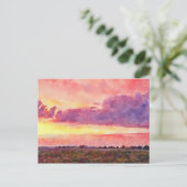 Zonsondergang, mijn foto van 2004 als computeraqua briefkaart (Staand voorkant)