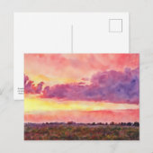 Zonsondergang, mijn foto van 2004 als computeraqua briefkaart (Voorkant / Achterkant)