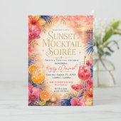 Zonsondergang Mocktail Soirée 30e Verjaardag Kaart (Staand voorkant)